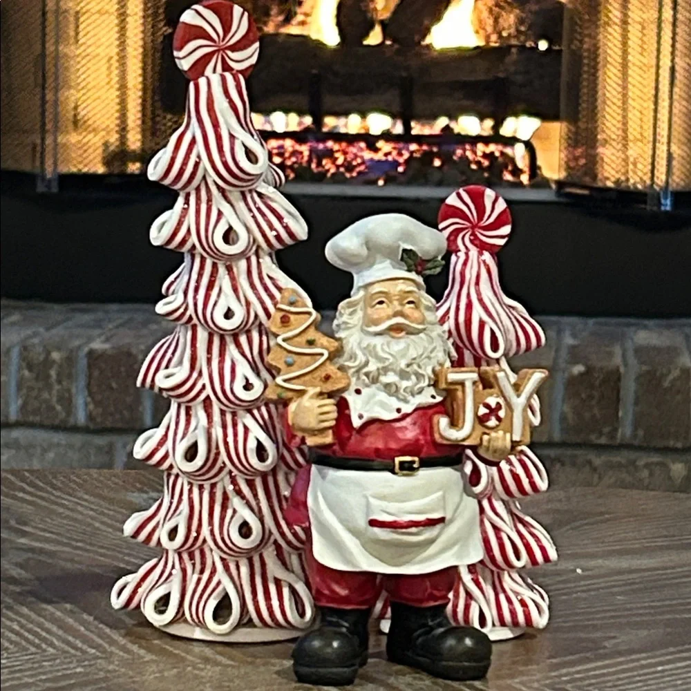 NEW! Vintage Inspired Christmas Holiday Gingerbread Baking Santa Claus Chef